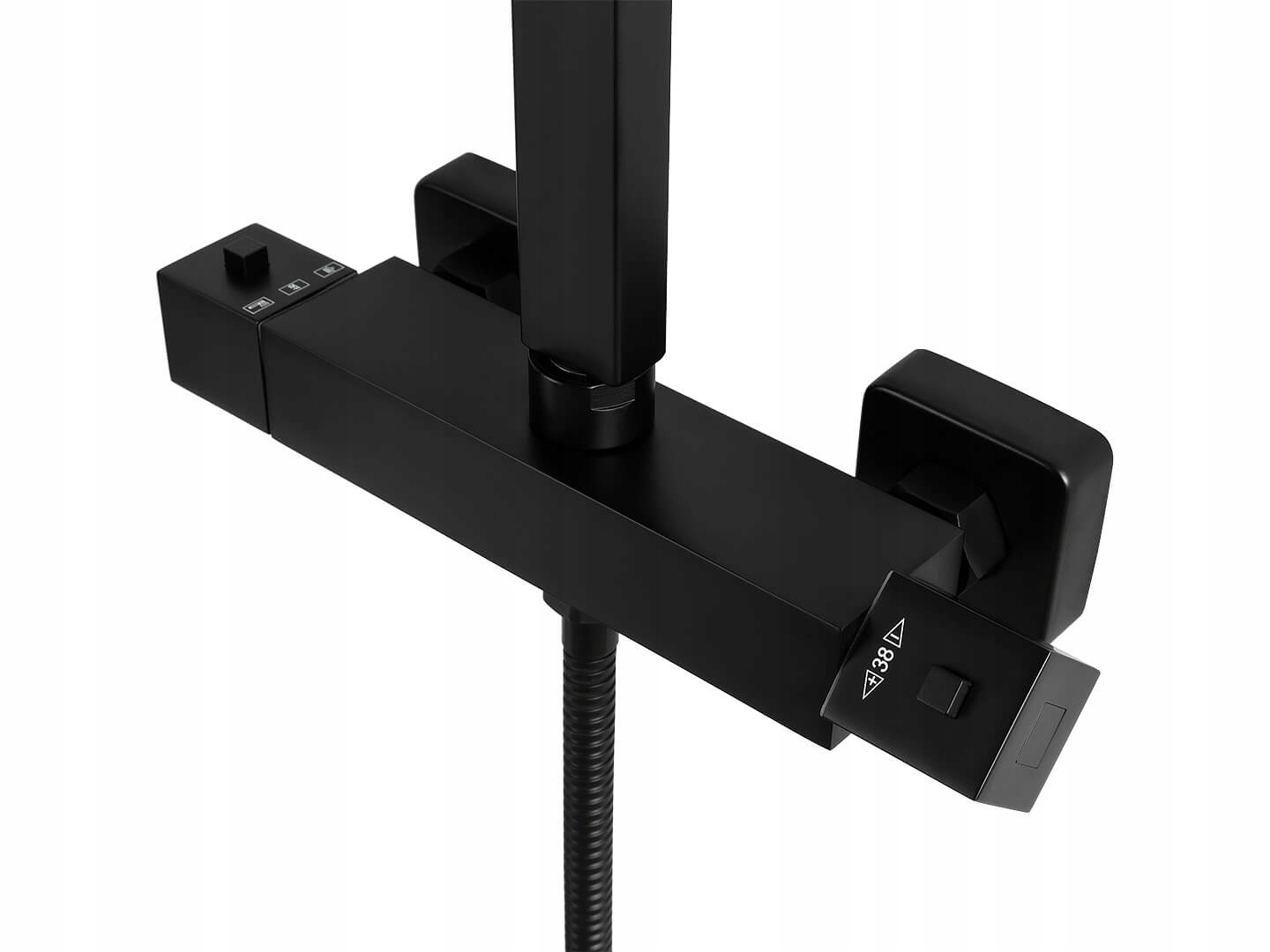 ZESTAW NATRYSKOWY PRYSZNICOWY CZARNY Z TERMOSTATEM KOLUMNA PRYSZNICOWA INEA Typ natynkowy