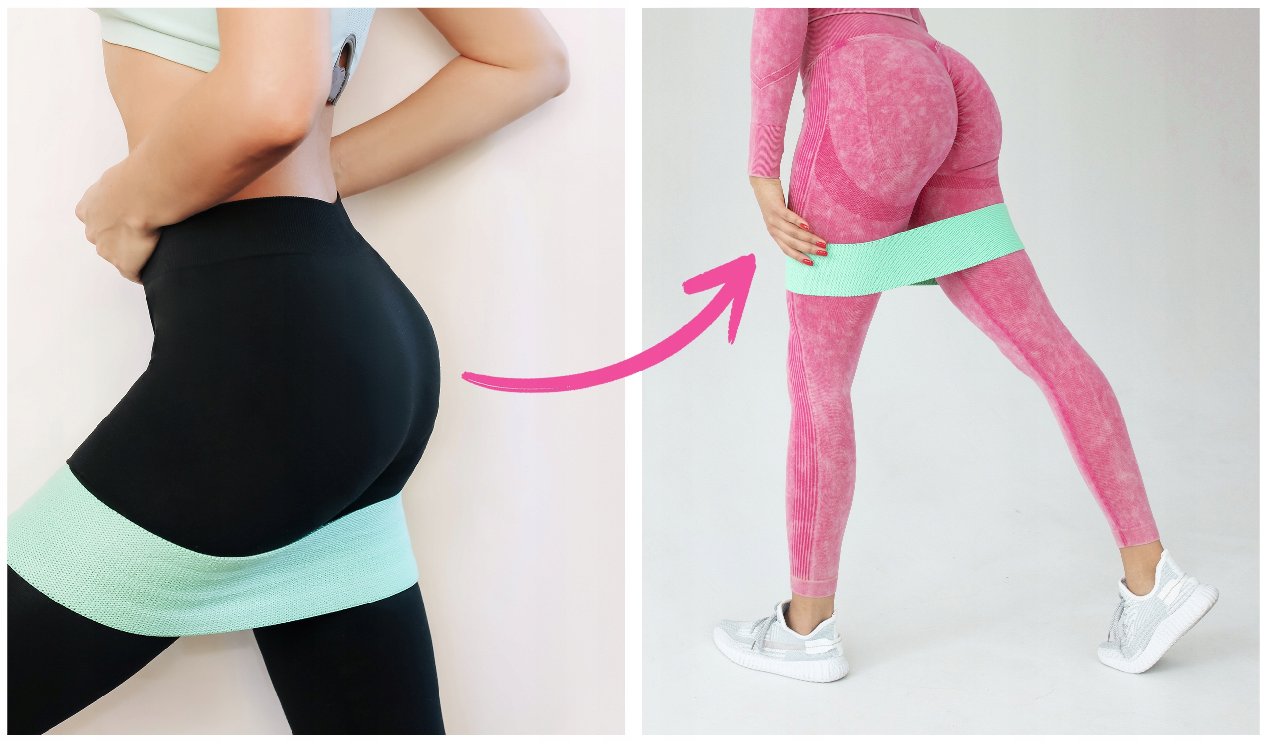 ZESTAW 3 GUM DO ĆWICZEŃ HIP MINI BAND, GUMY MATERIAŁOWE MOCNE TAŚMY FITNESS Model HBS3