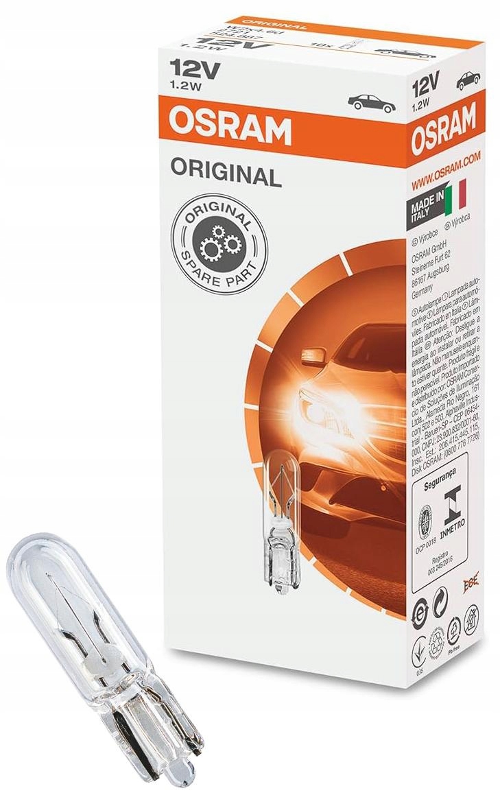 10 x OSRAM - ORIGINAL LINE - ŻARÓWKA W1,2W 12V 1,2W