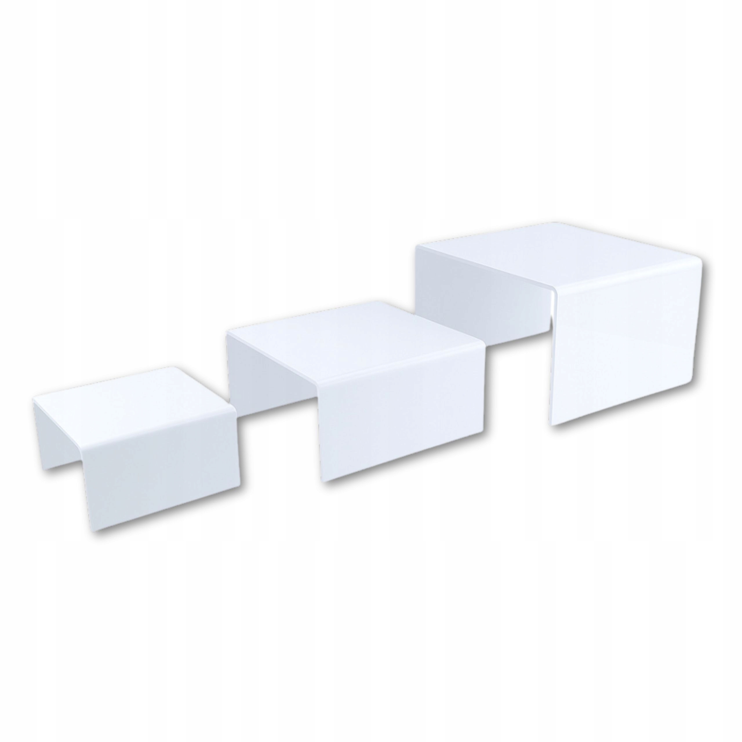 Podest na Słodki Stół Zestaw białe monoporcje babeczki patery stojak Plexi