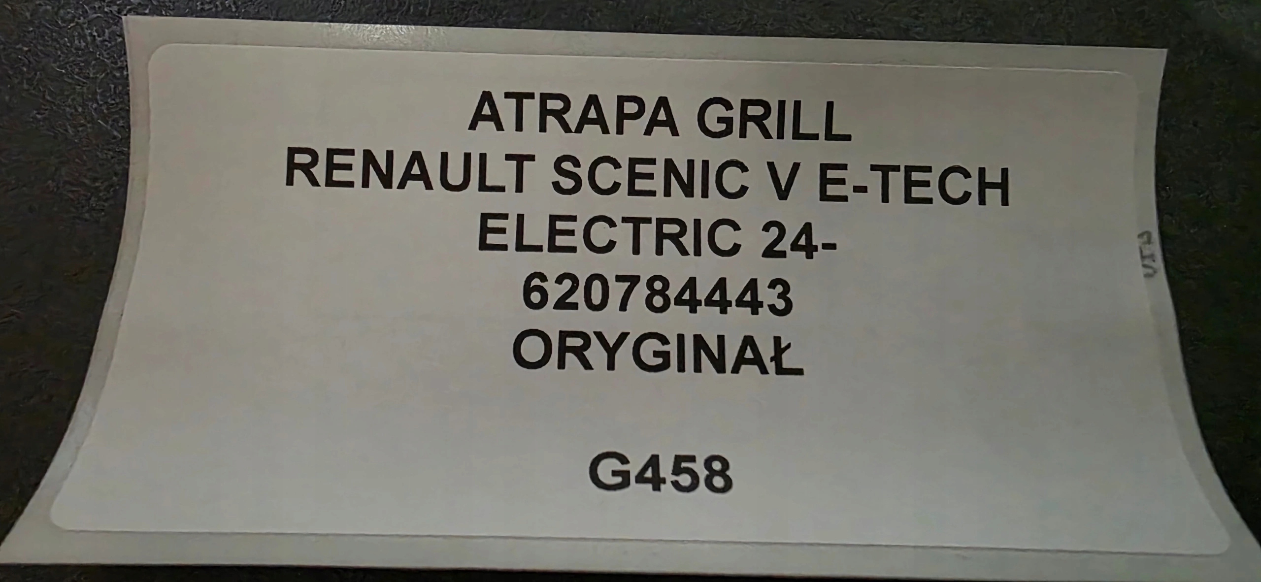 GRIGLIA RENAULT SCENIC V E-TECH ELECTRIC 24- Originale 620784443