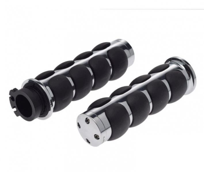 Manetki kierownicy calowe 25mm/1cal czarne aluminium guma (gąbka)