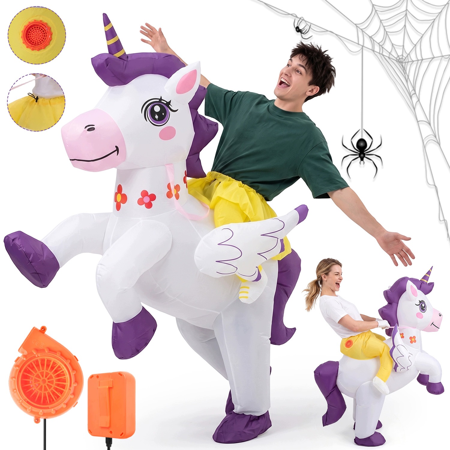 Nafukovací Kostým Jednorožec Pro Dospělé Na Halloween 160-190 CM Unisex
