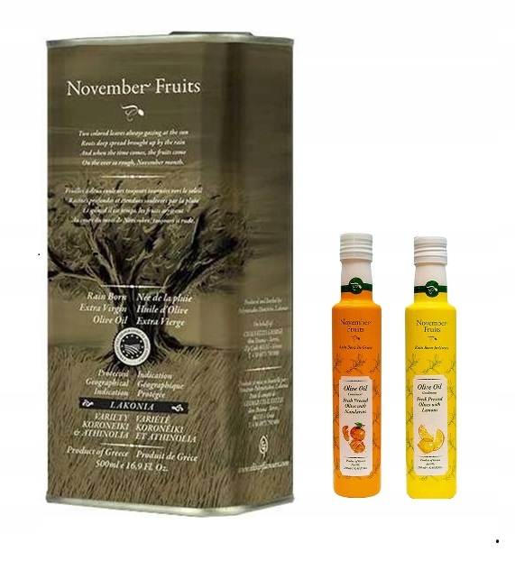 Grecka Oliwa extra virgin 5000 ml 1 x oliwa mandarynka 1 x cytryna 250 ml