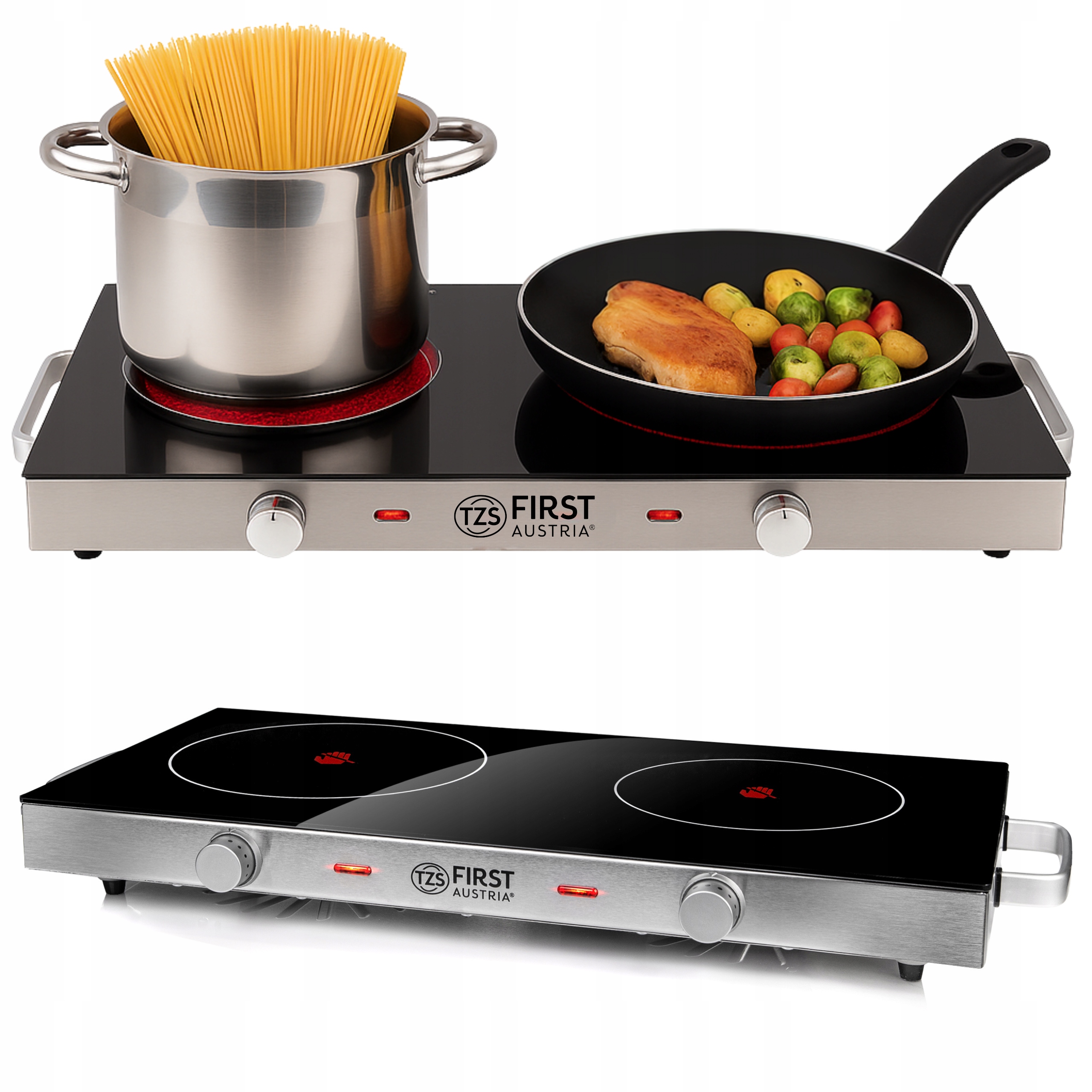 Kuchenka Elektryczna Ceramiczna 2800W First Austria Przenośna 2-palnikowa