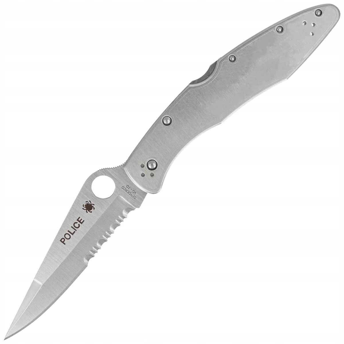 Nóż składany Spyderco Police Stainless Steel, Satin Combo (C07PS)