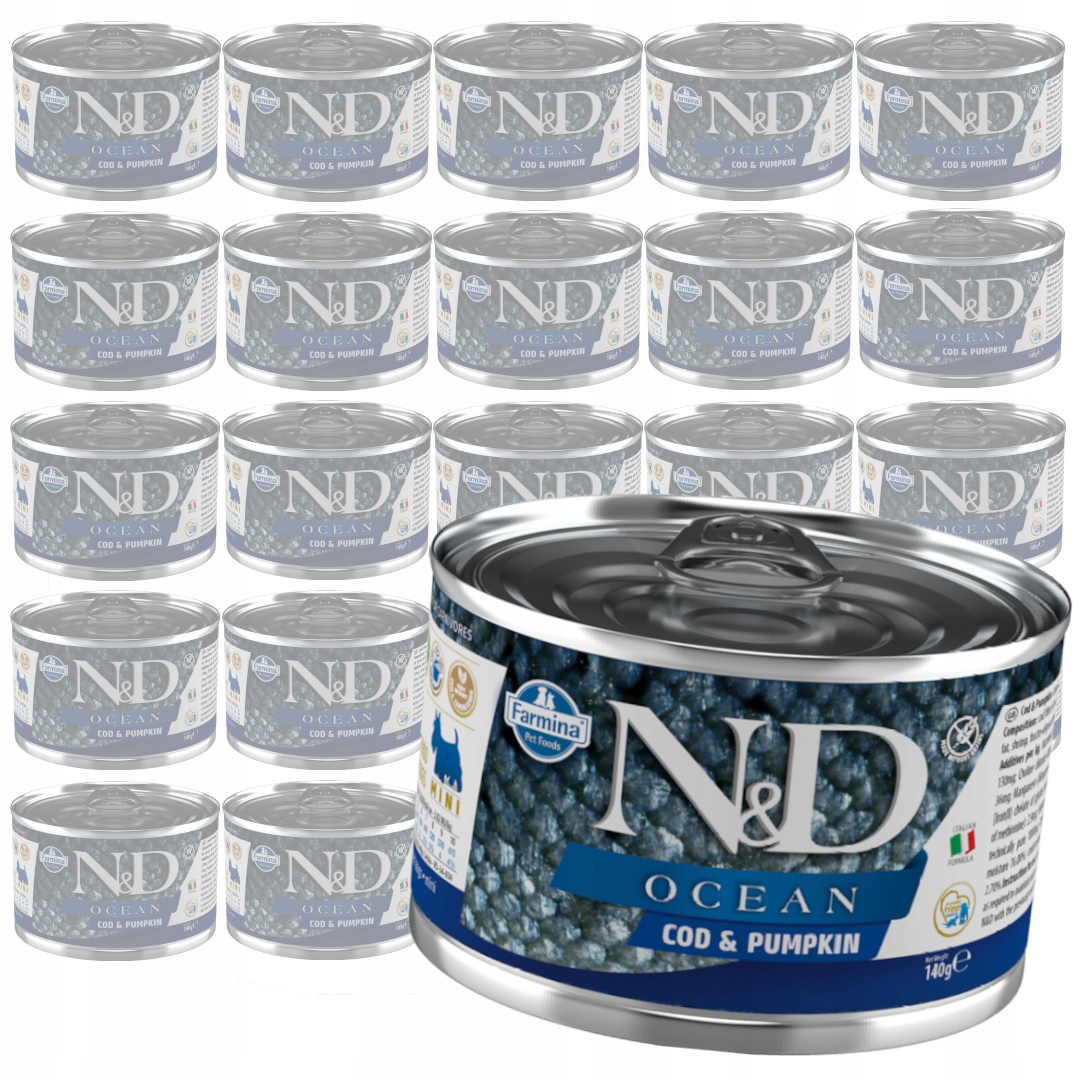 Farmina N&amp;d Dog Ocean Cod Pumpkin 24x140g Vlhké Krmivo pro psy Příčesek a dýně