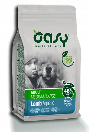 Levně Oasy One Protein M/L Adult jehněčí suché krmivo pro psa 2,5 kg