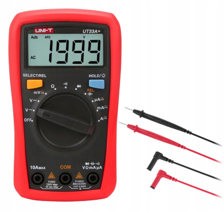 CYFROWY MIERNIK PRĄDU MULTIMETR UNI-T LCD UT33 A+