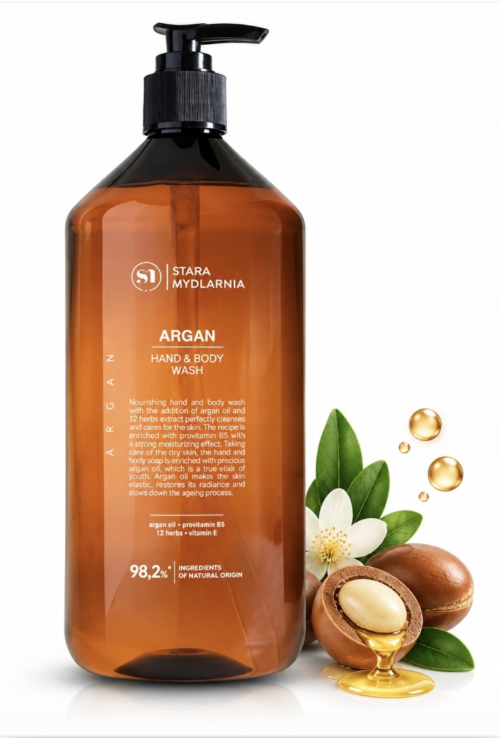 Argan mydło żel do rąk i ciała xxl 1000 ml Stara Mydlarnia