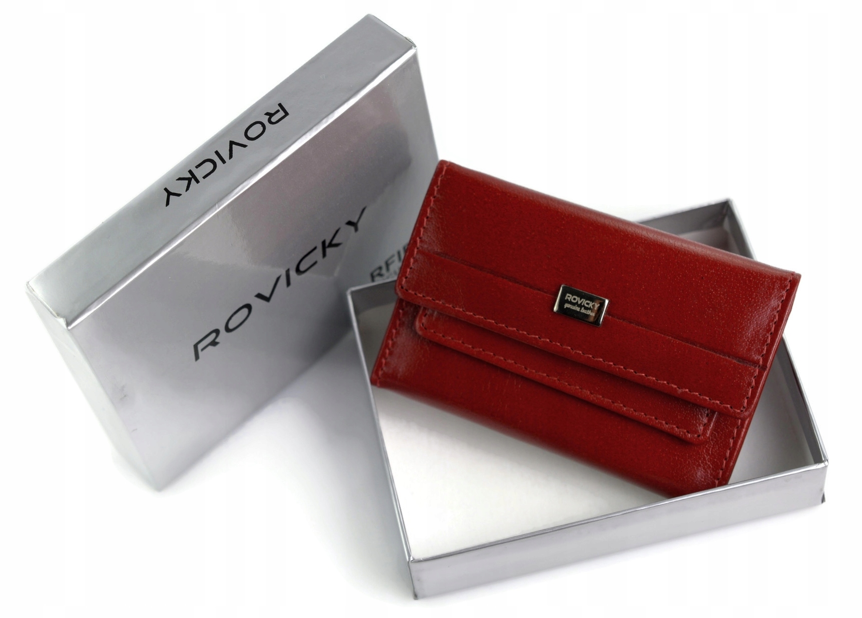 

Etui na Klucze Skórzane Czerwone Rovicky Rfid Małe