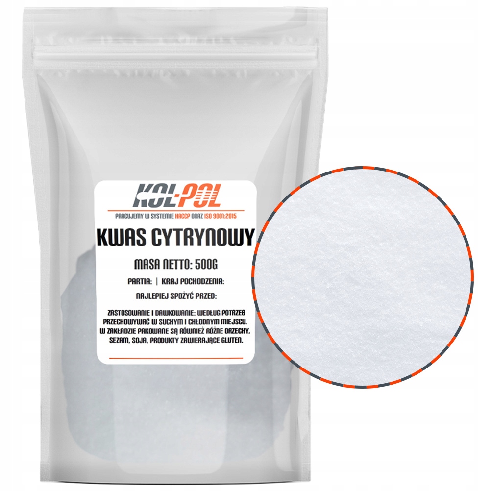 Levně 5 x Kyselina Citrónová 500 g Potravinářská kyselina čistá přírodní, vysoká kvalita
