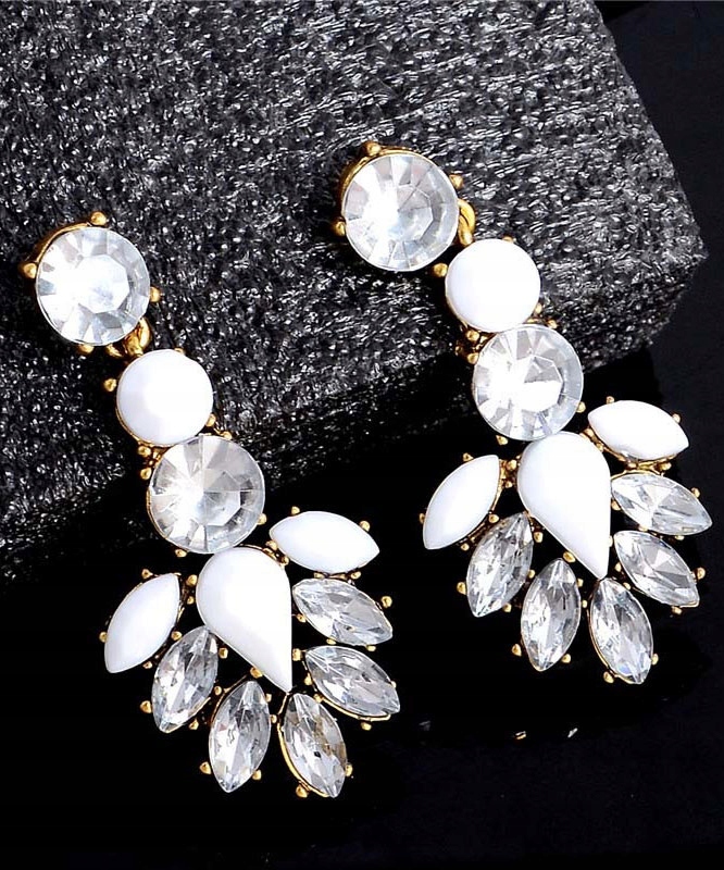 KOLCZYKI ŚLUBNE CRYSTAL CLASSIC BIAŁE Kamień Cyrkonia