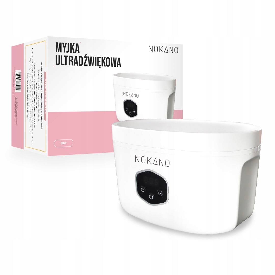 myjka ultradźwiękowa Nokano 30w stal nierdzewna 5 trybów timer GT-F2 30W