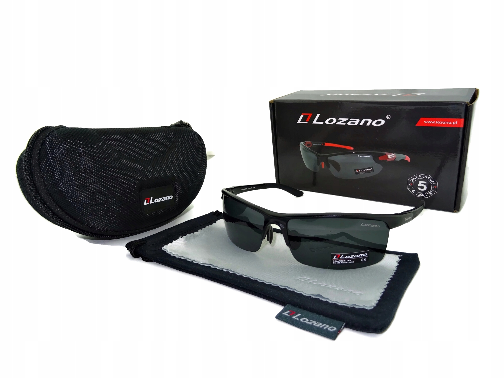 Pánské sluneční brýle Lozano Polarizační UV400 Set černé