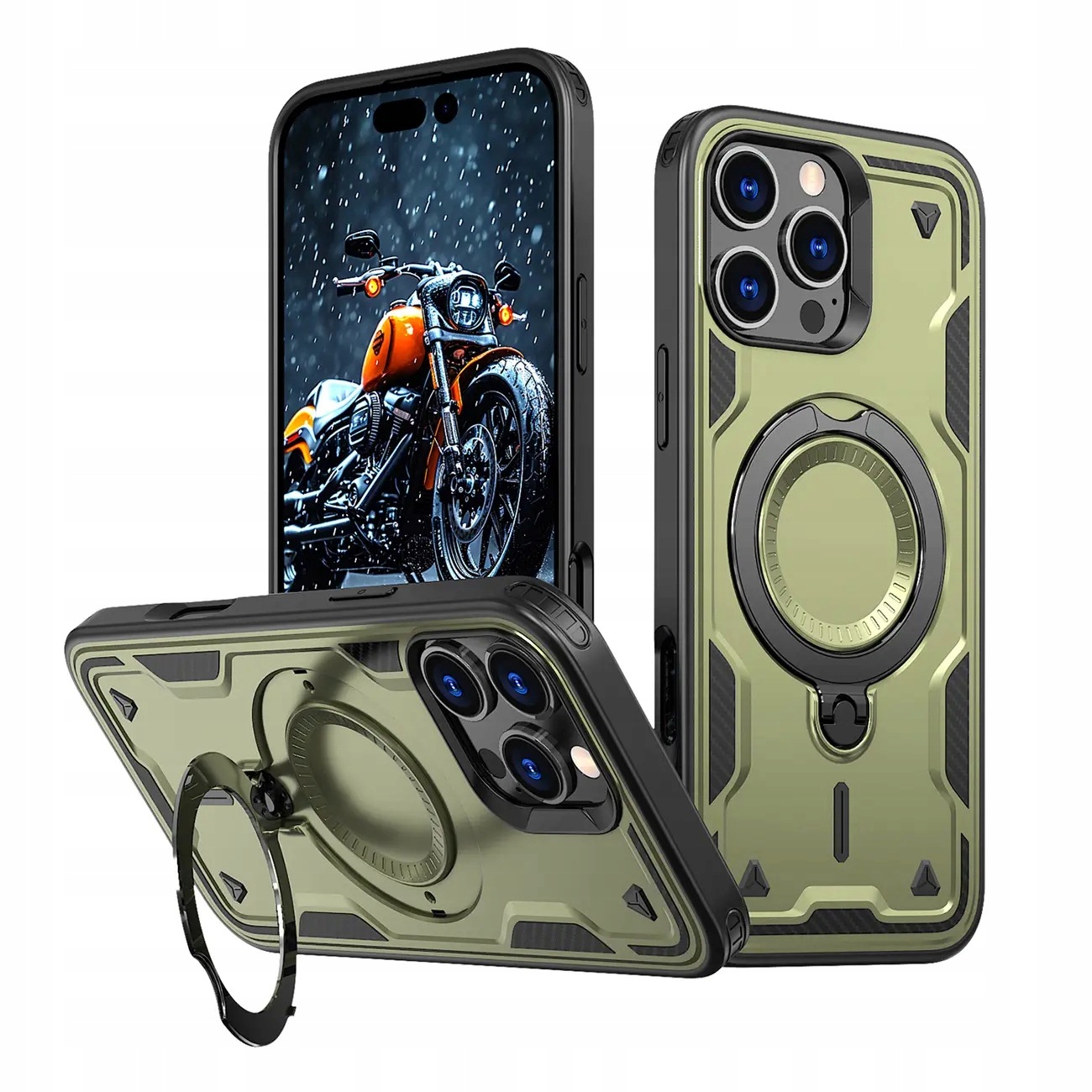 Etui Hybrid Armor Trendy z MagSafe na iPhone 16 Pro Max zielone Hurtel