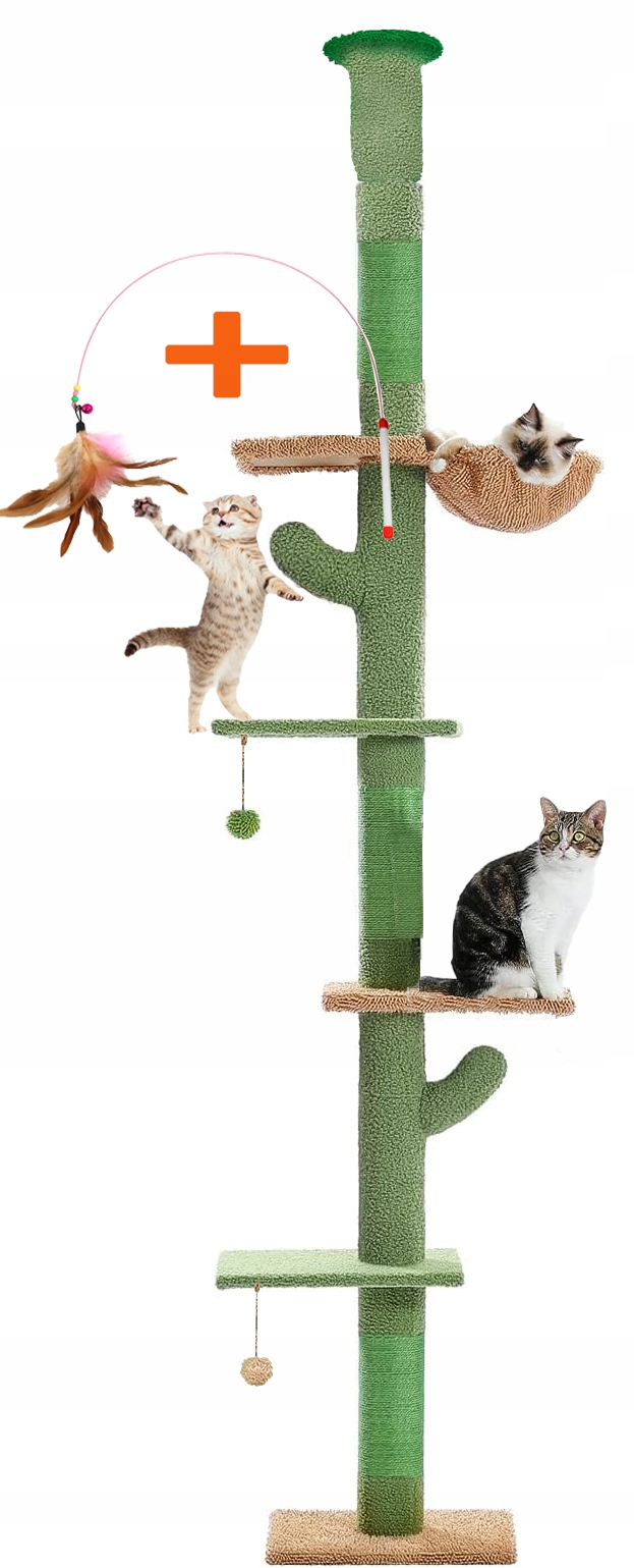 Levně Drapak Pro Kočky Kaktus Stropní Koš Pelíšek 238-258 cm