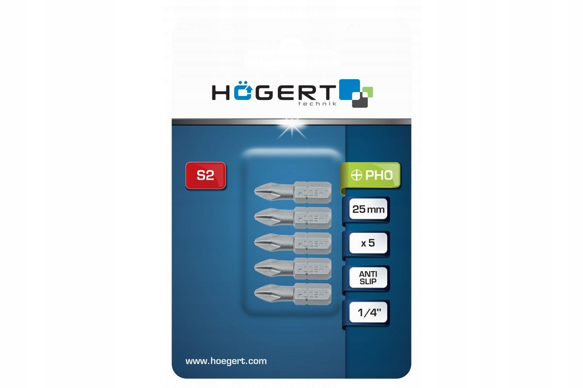 

Końcówka wkrętakowa PH0 25MM 5SZT Hogert HT1S300