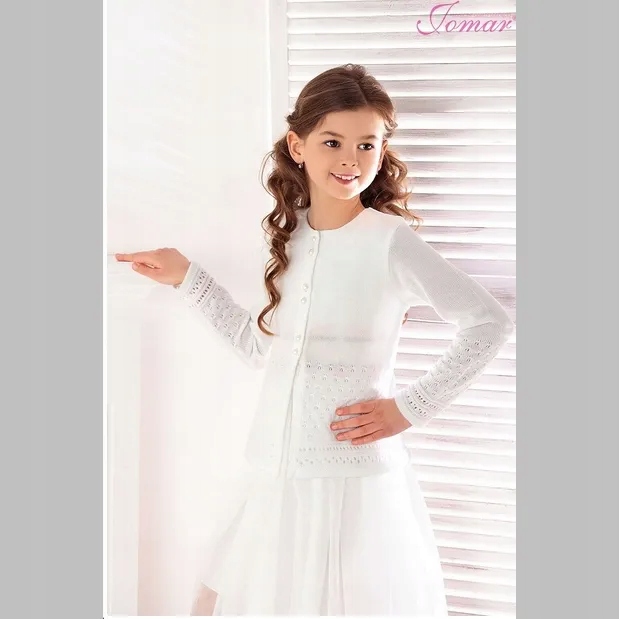 SWETEREK KOMUNIJNY BIAŁY DZIANINOWY JOMAR - 134