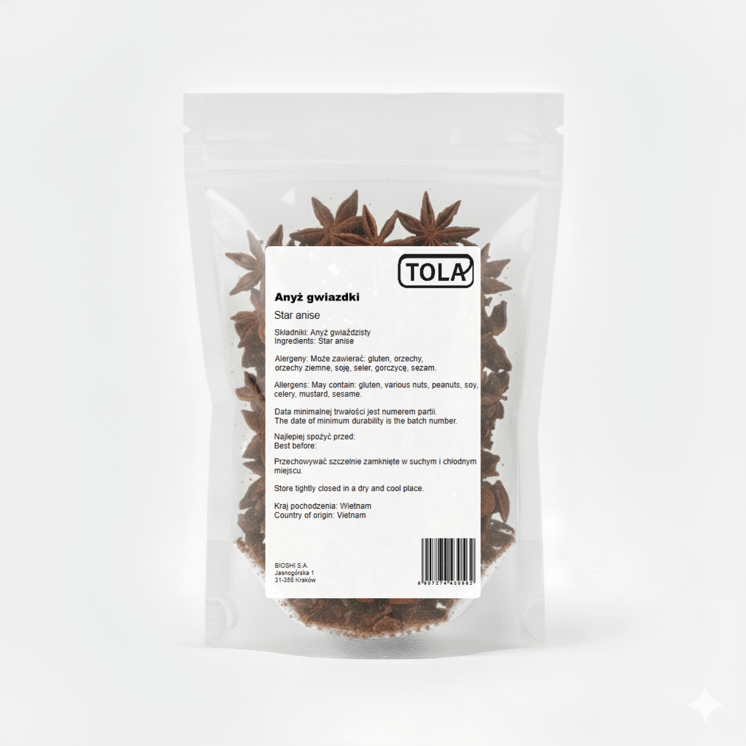 Anýz hvězdičky 500 g – aromatická koření, vysoká kvalita Tola