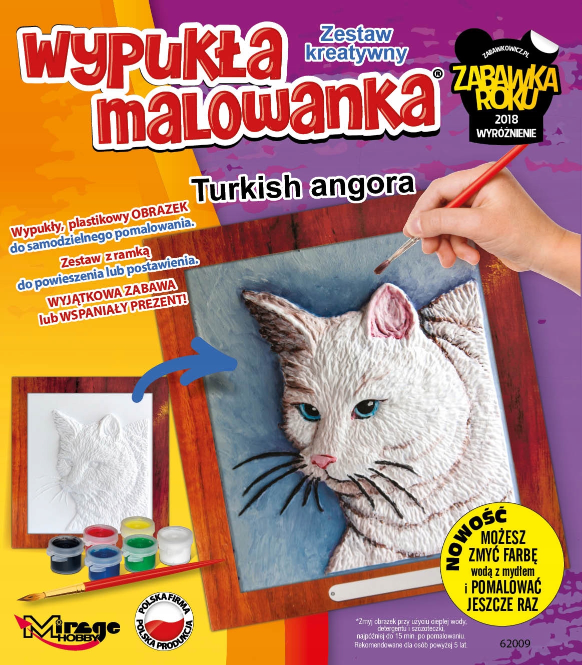 

Wypukła Malowanka Kot Turecki Angora Zestaw Kreaty