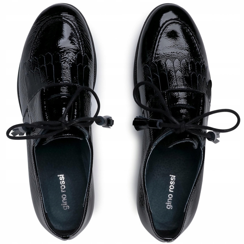 GINO ROSSI CZARNE ELEGANCKIE LAKIEROWANE PÓŁBUTY GELA