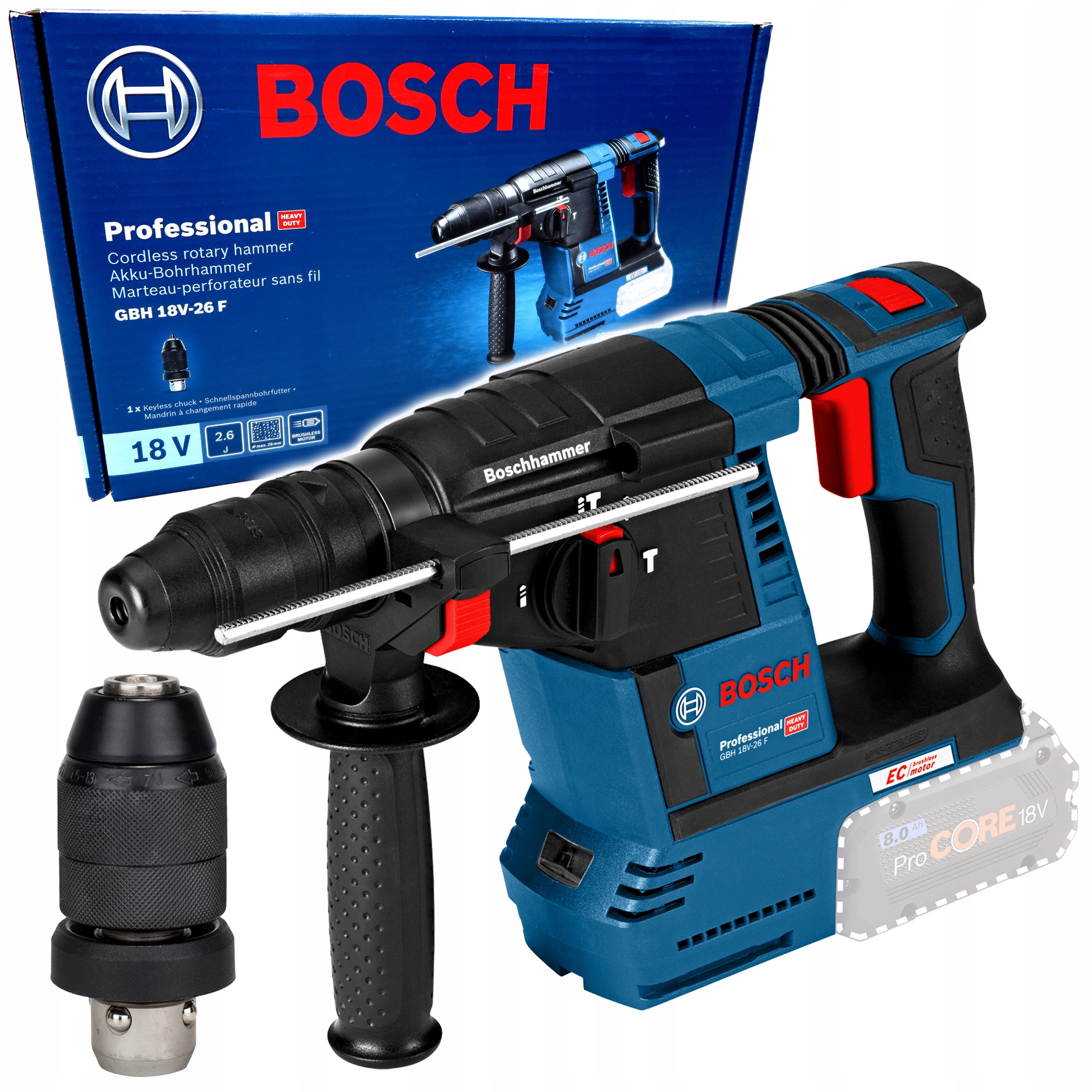Młoto wiertarka akumulatorowa Sds+ Bosch Gbh 18V-26F 0611910000 Body
