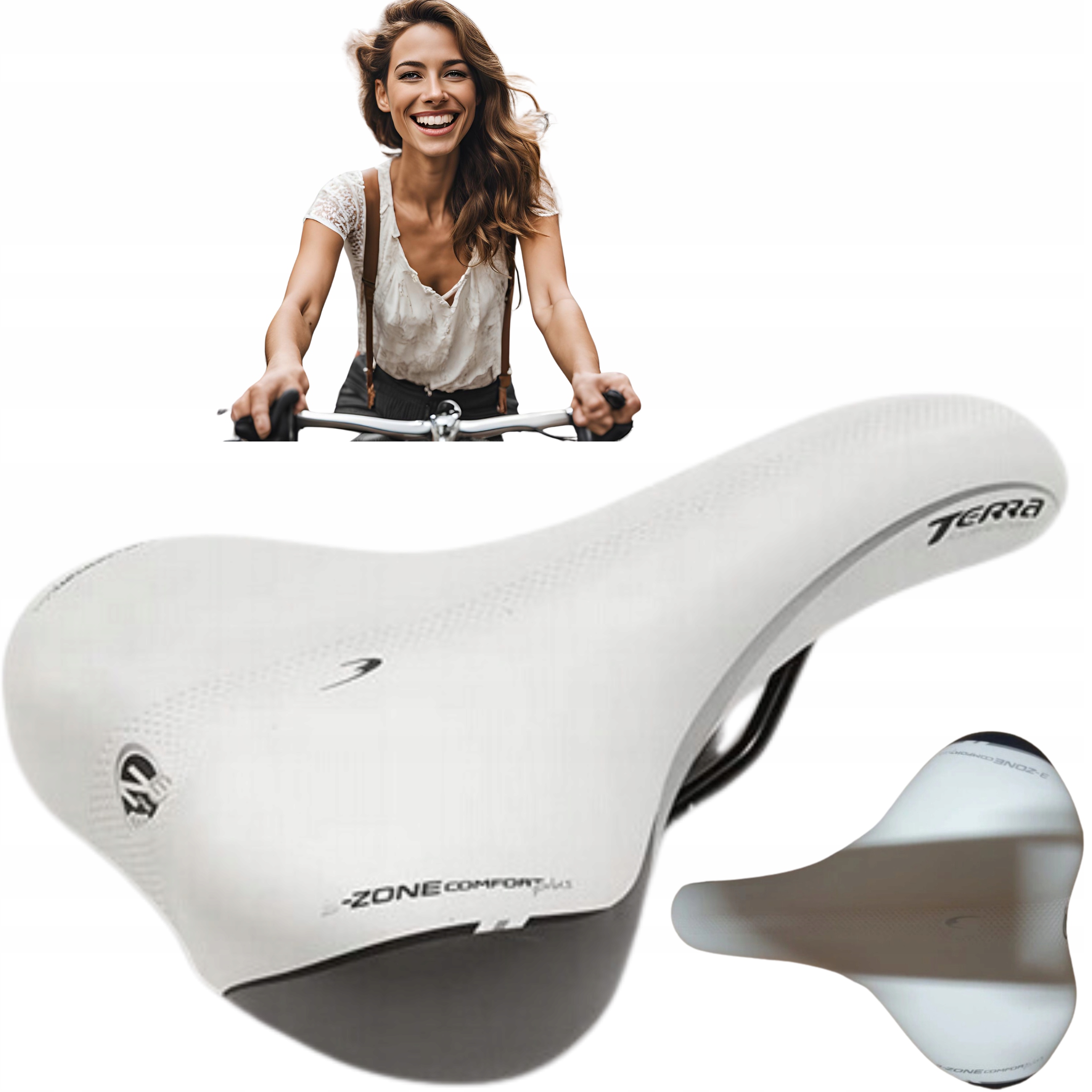 Dámské cyklistické sedlo City Comfort Lady Styl a komfort v bílém provedení