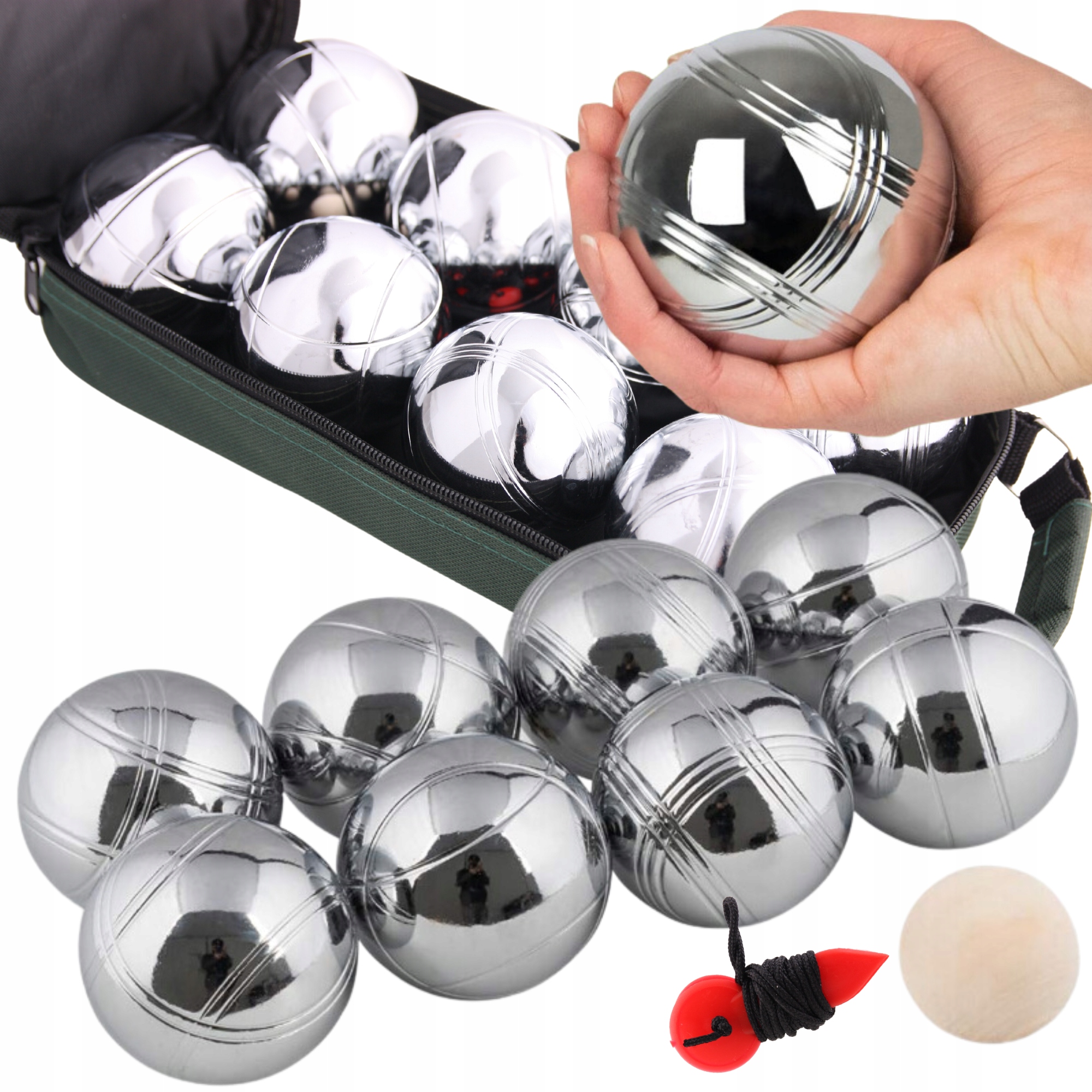 Kule Bule Boule Hra na Bocce 8 ks Kuli s pouzdro s gravírováním solid