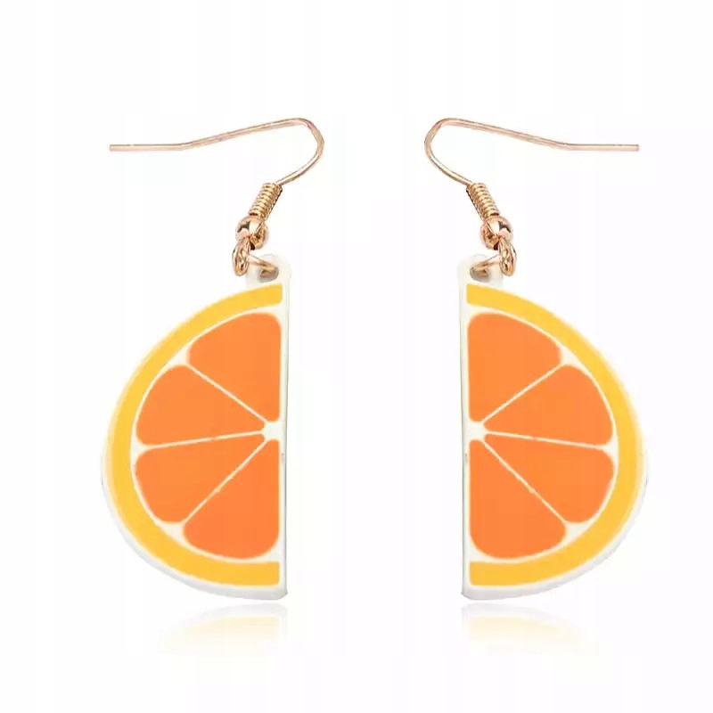 

Kolczyki wiszące długie złote owoce pomarańcza