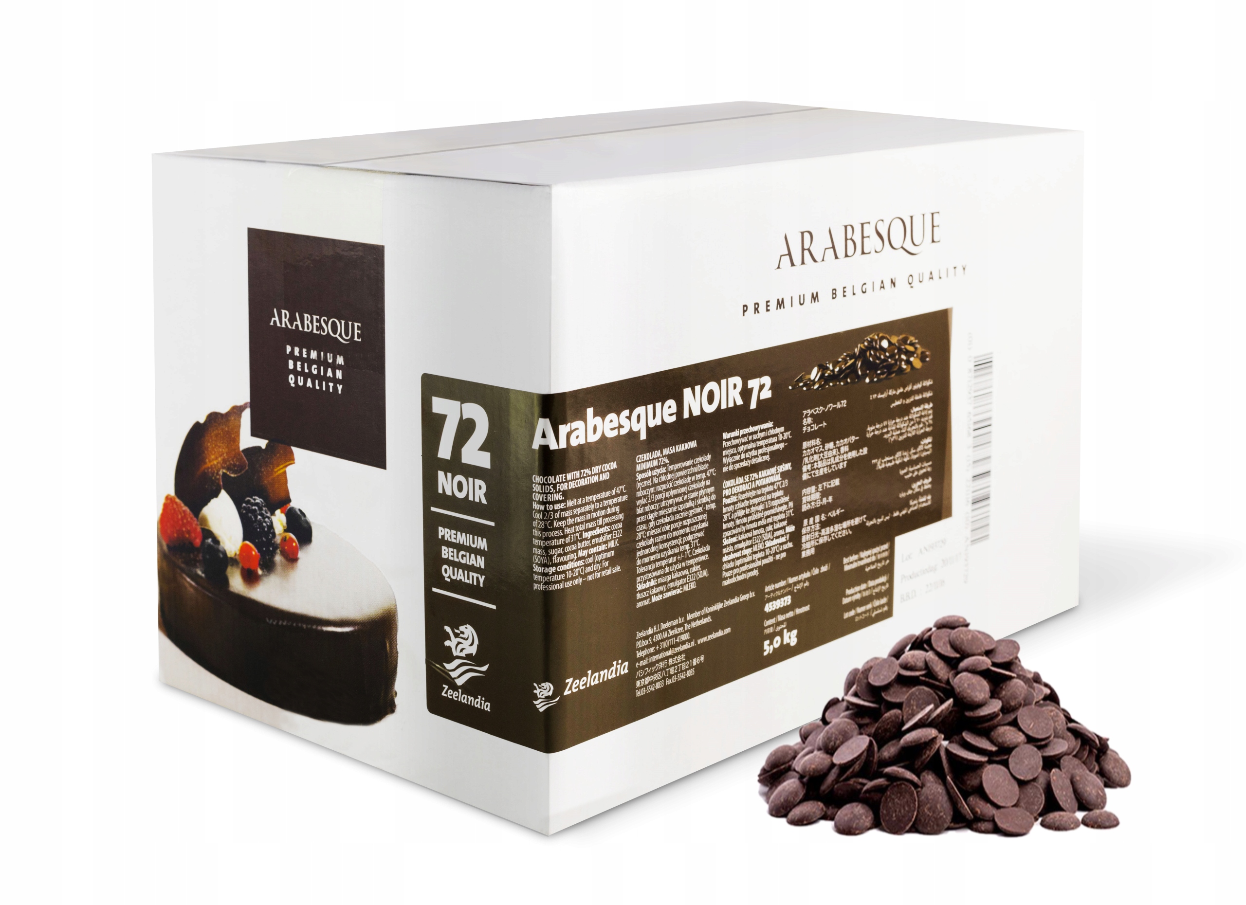 Czekolada belgijska gorzka 72% pastylki kaletki idealna do deserów 5 kg
