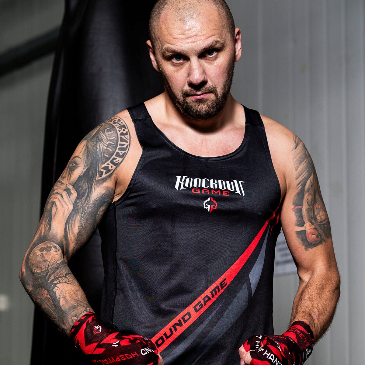 Tank Top bokserski Knockout Game (Czarny) S Ground Game