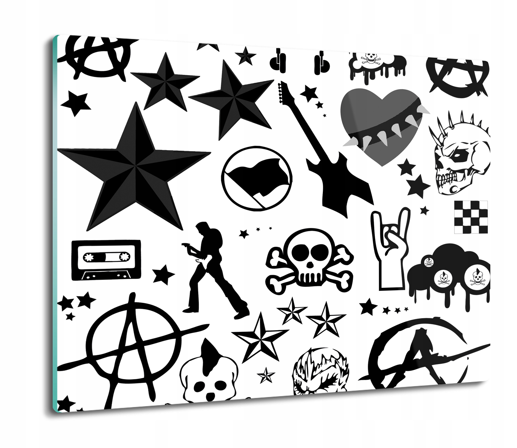 

Punk wzór czaszka 60x52 deska ze szkła z nadrukiem