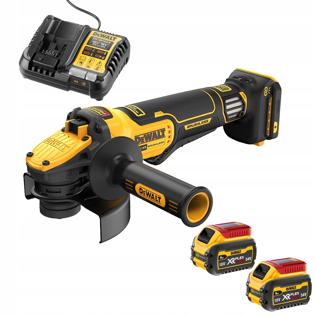 DeWALT DCG416VSN+DCB1104T2 Aku úhlová bruska , brzda 125 mm