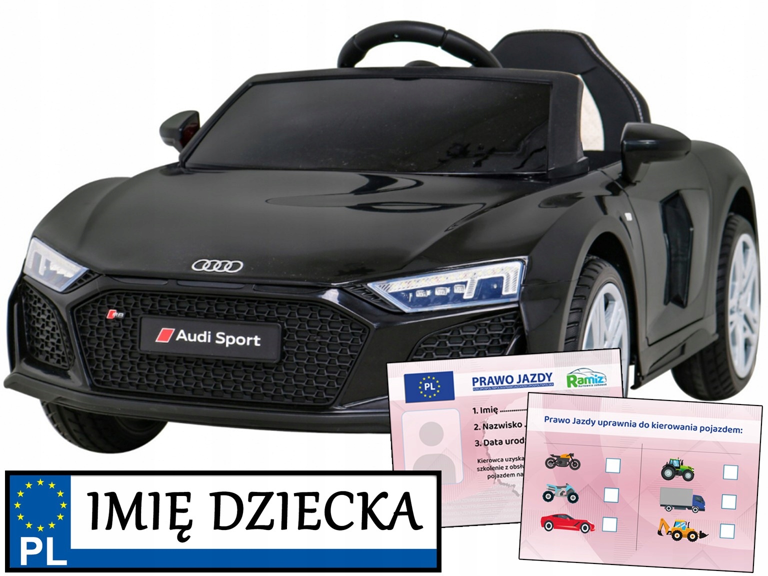samochodzik elektryczny dla dziecka Audi R8 Lift pilot koła piankowe