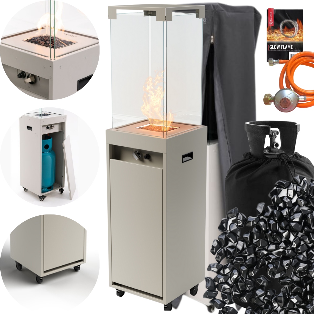 Vyhrievací dáždnik Ohrievač Planika Faro Silk Grey 8 kW s krytom Darček