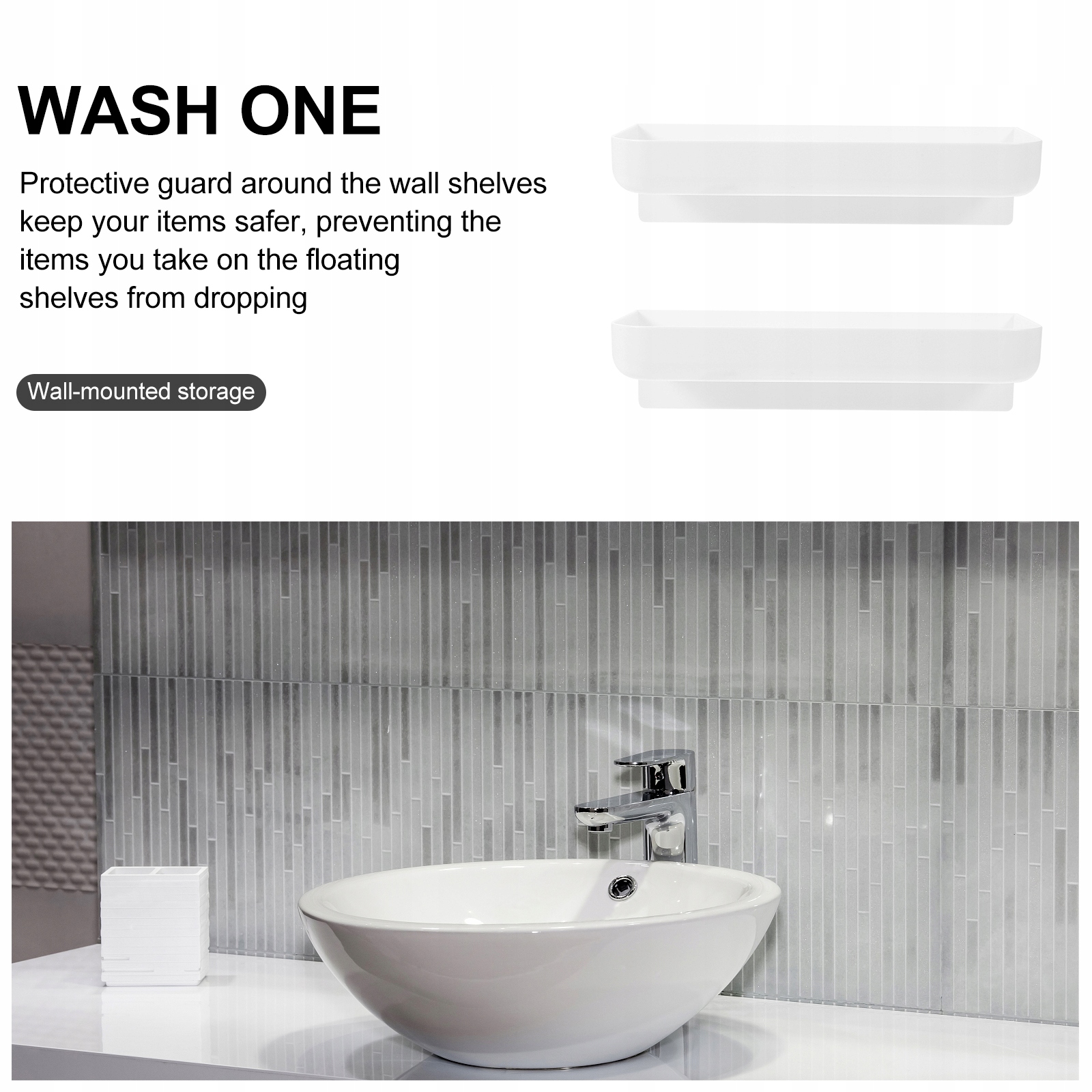 STOJAK ŚCIENNY PÓŁKI TOALETOWE PÓŁKA PLASTIKOWA 2 Liczba elementów w zestawie 0 szt.