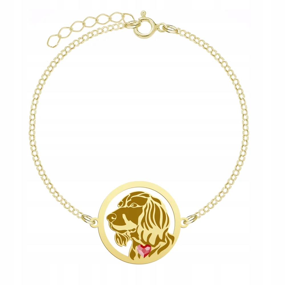 Zlatý náramek se psem Placháč Německý 925 Šperky Žena Gravírování