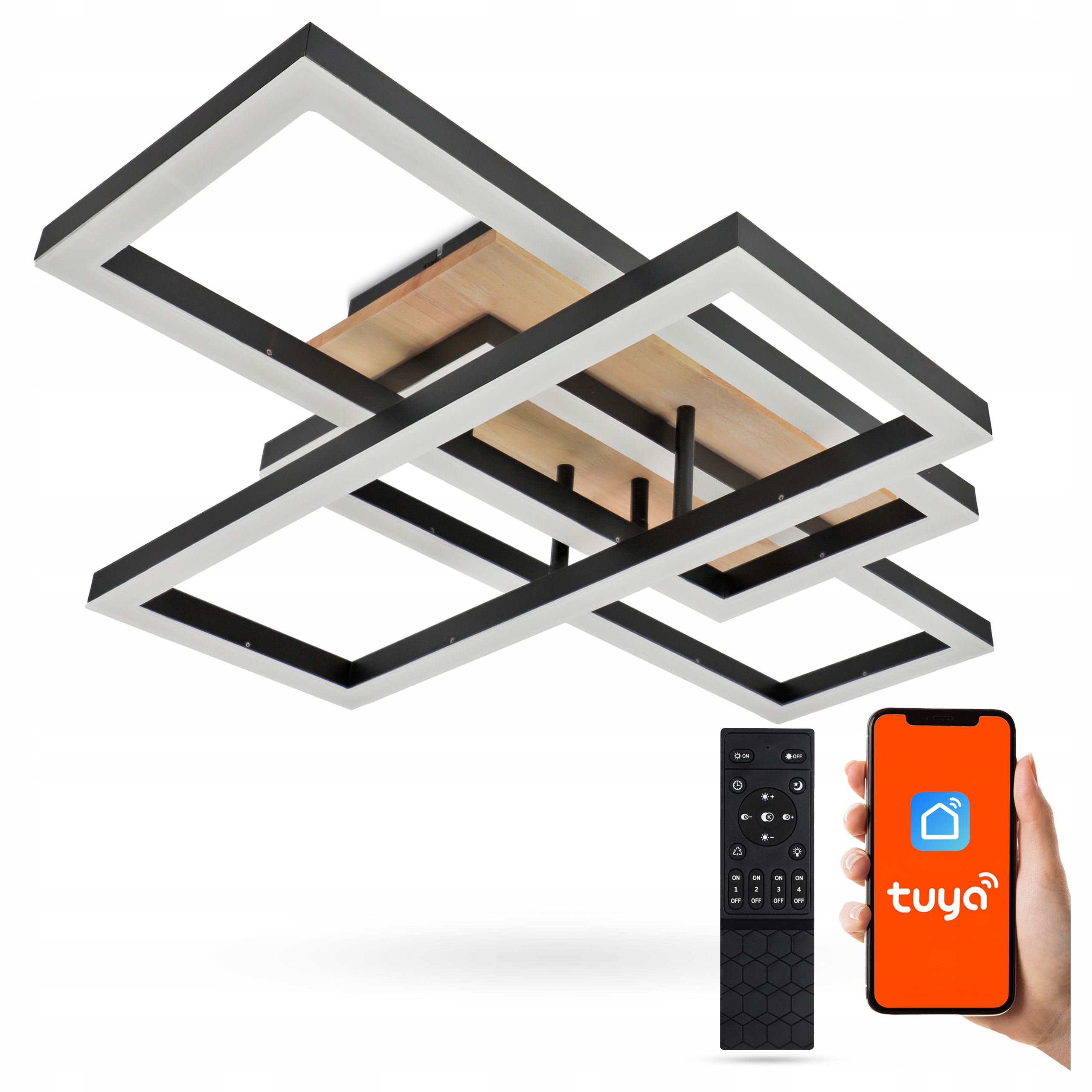 Lampa Sufitowa Led Plafon Natynkowy Tuya Aplikacja Na Telefon Pilot 102W