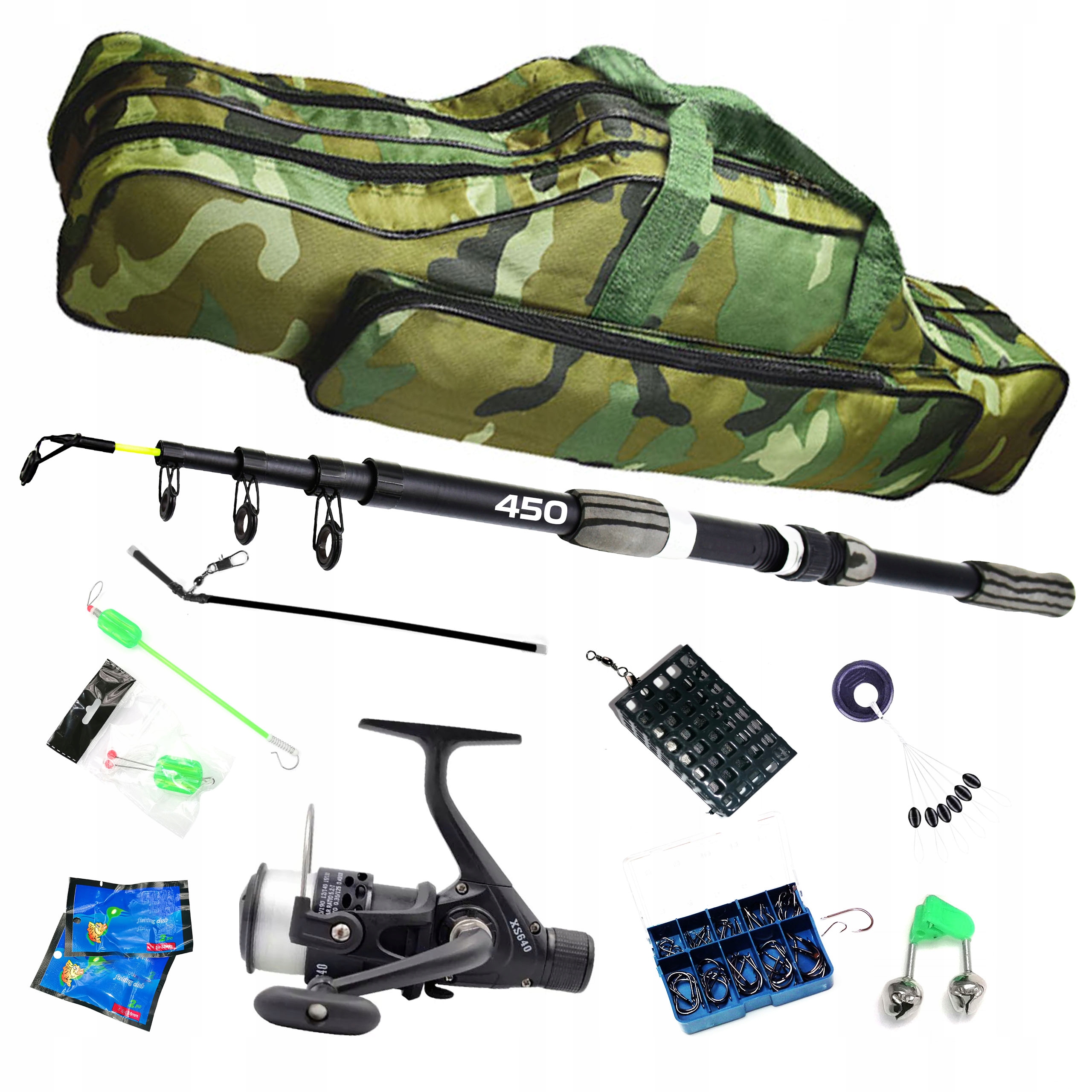 Rybářský set Teleskopická Půda Travel M 450 a naviják plus Pouzdro