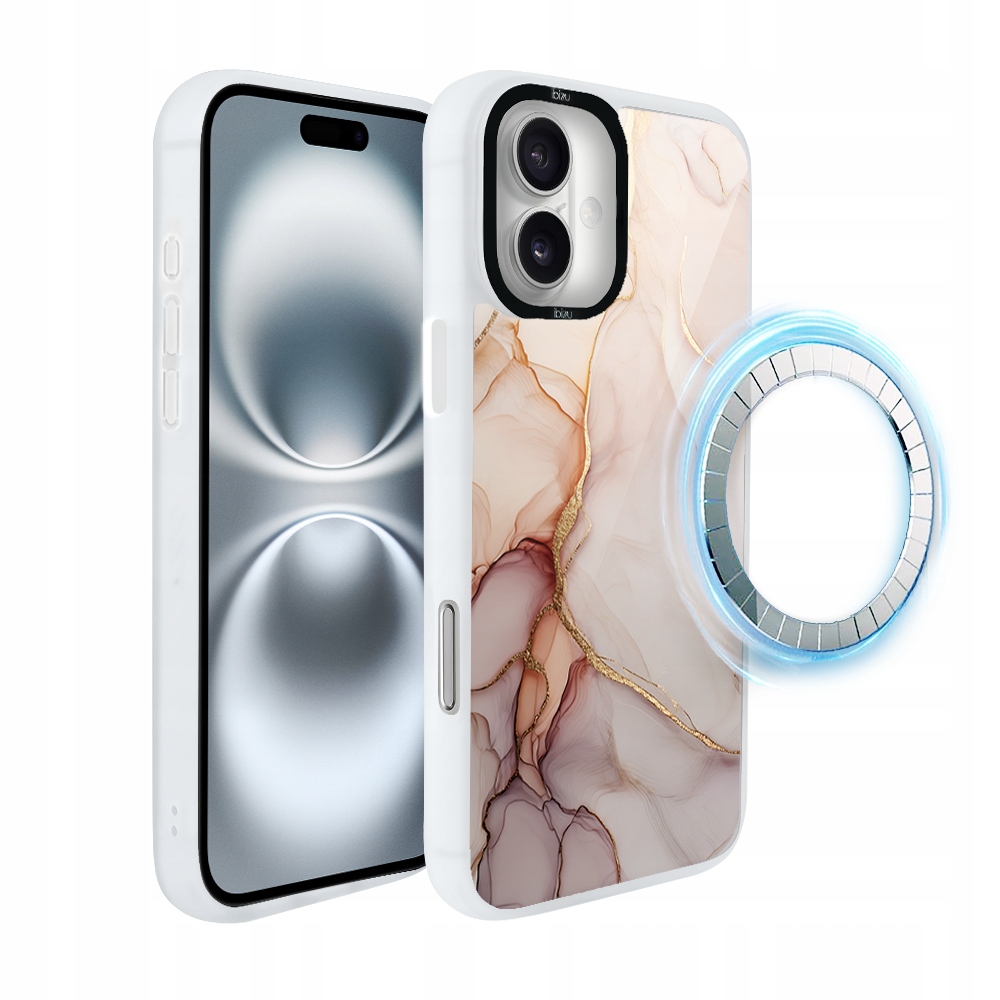 Pouzdro pro iPhone 16 Ibizu DropGuard Matt s MagSafe, růžový alabastr