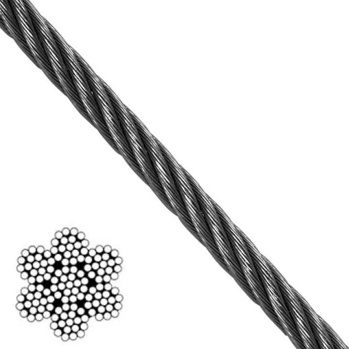 Ocelové lanko Nerezové -- Měkké -- 7x19 -- 2 mm -- 100 mb -- Cívka