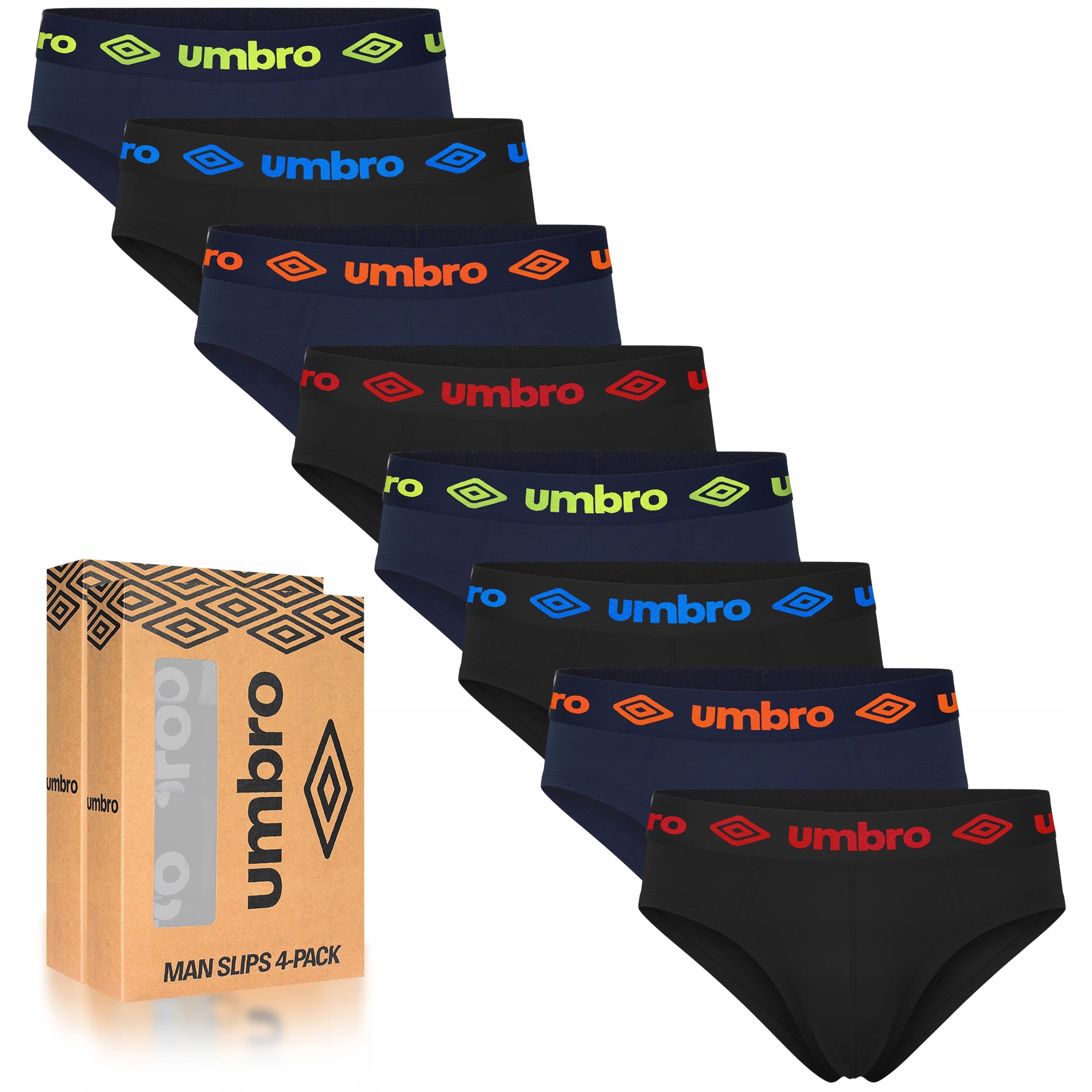 Umbro Slipy Slipy Pánské Bavlněné Sada 8 kusů Velikost M