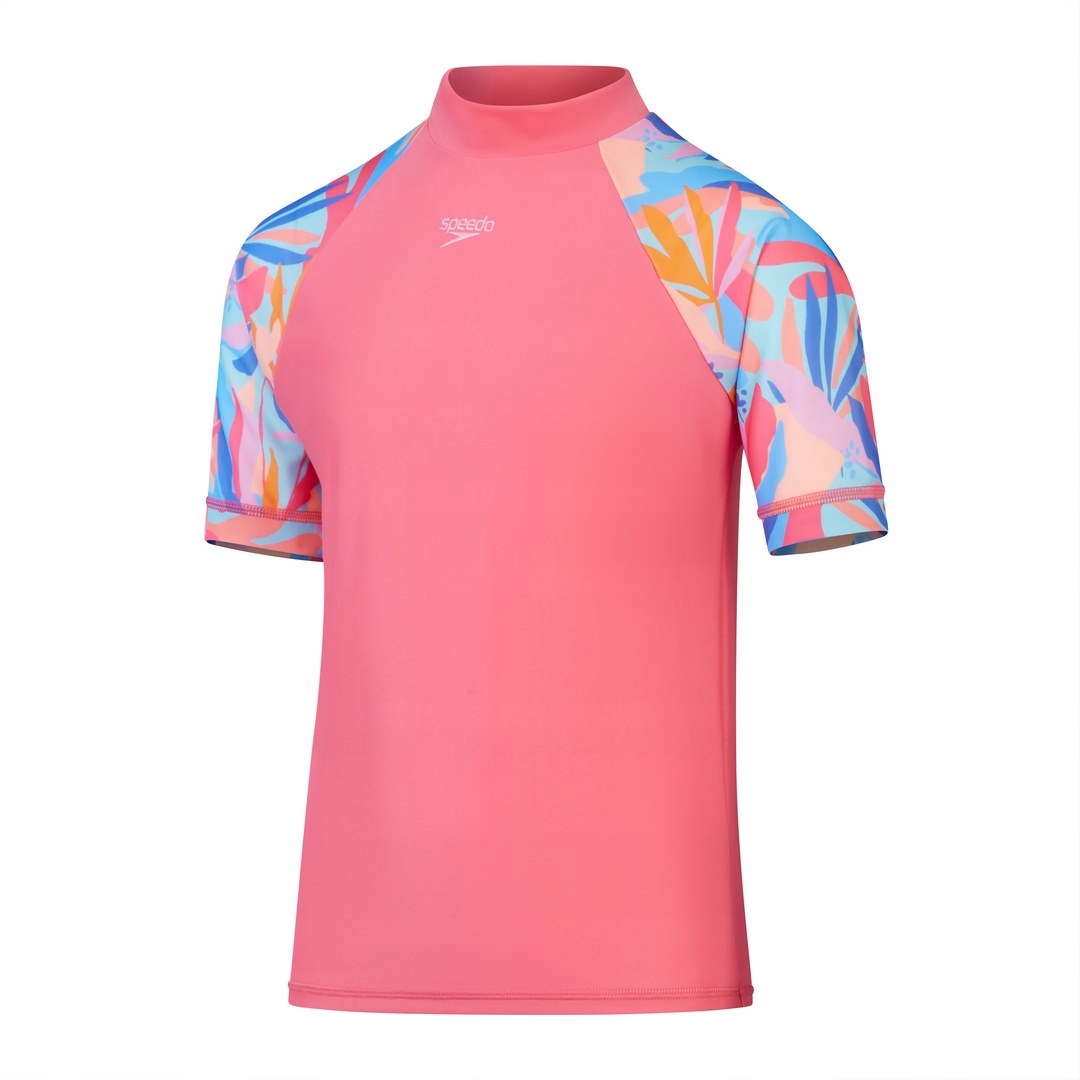 Tričko do vody Speedo Ss Pt Pnl Snt Junior Jf Pink/blue 15-16