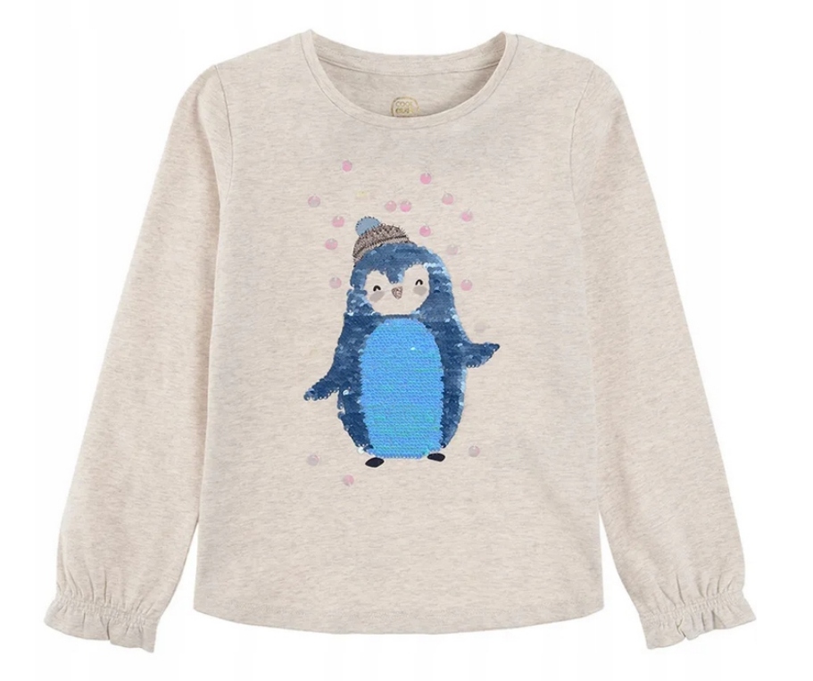 

Cool Club Bluzka długi rękaw cekiny pingwin r. 110