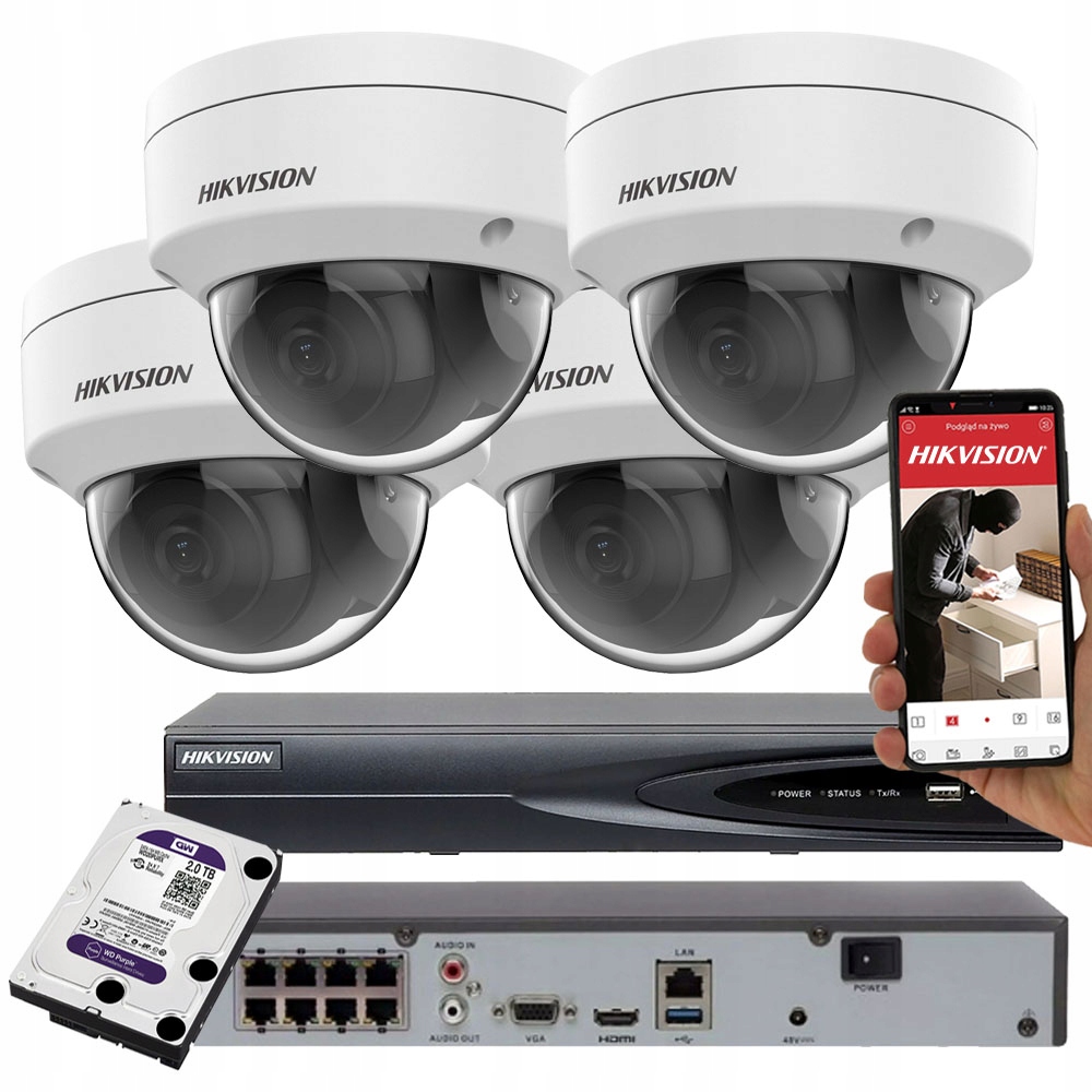 

Zestaw Do Monitoringu zewnętrznego Hikvision Ip