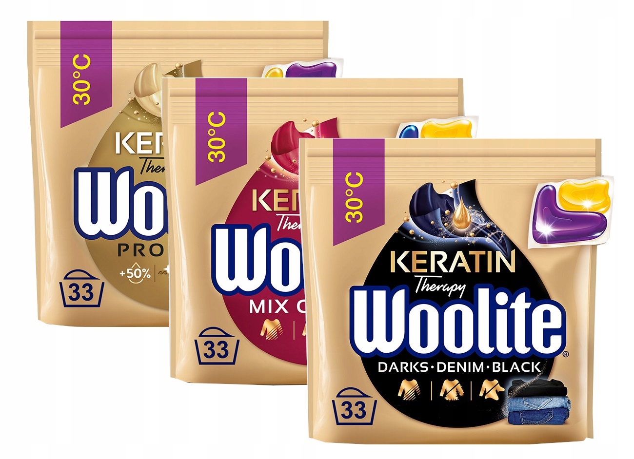 

Woolite Kapsułki prania czerń kolor pro-care 3x33