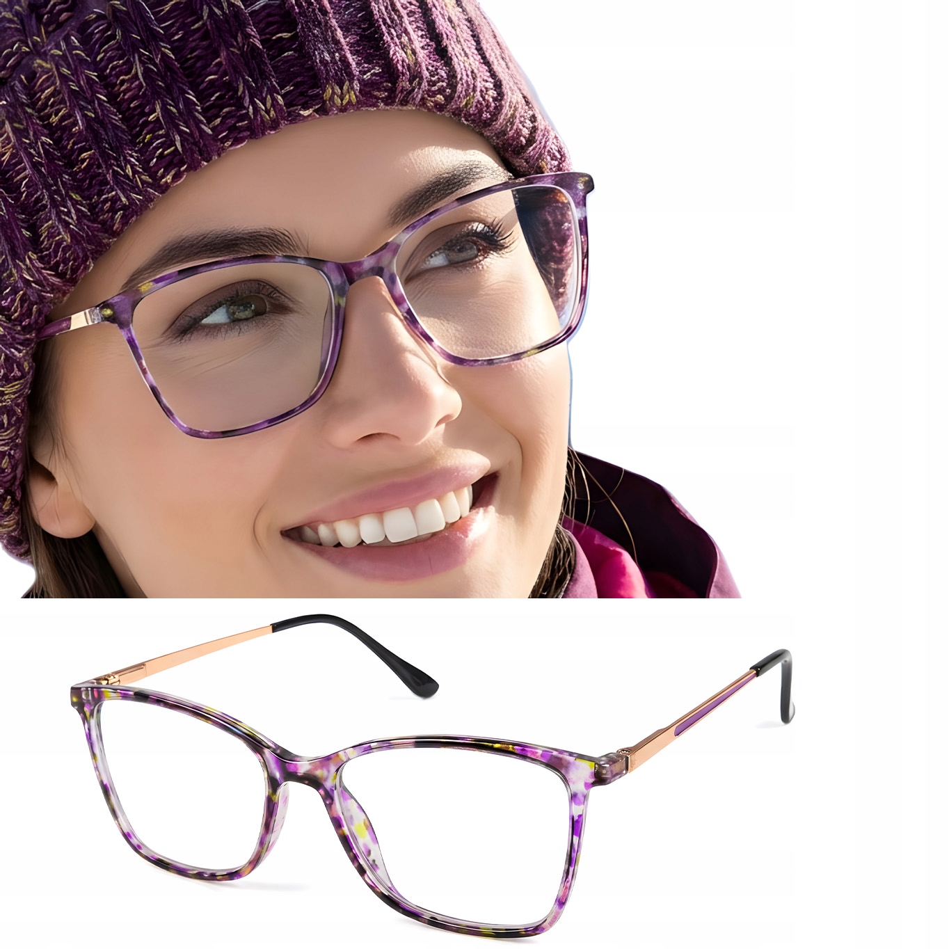 Okulary do czytania damskie do komputera korekcyjne oprawki Plusy 0.50 Ce