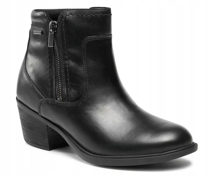 Clarks Dámské Kotníkové Boty Černé Kožené Podpatky 36 Žtl