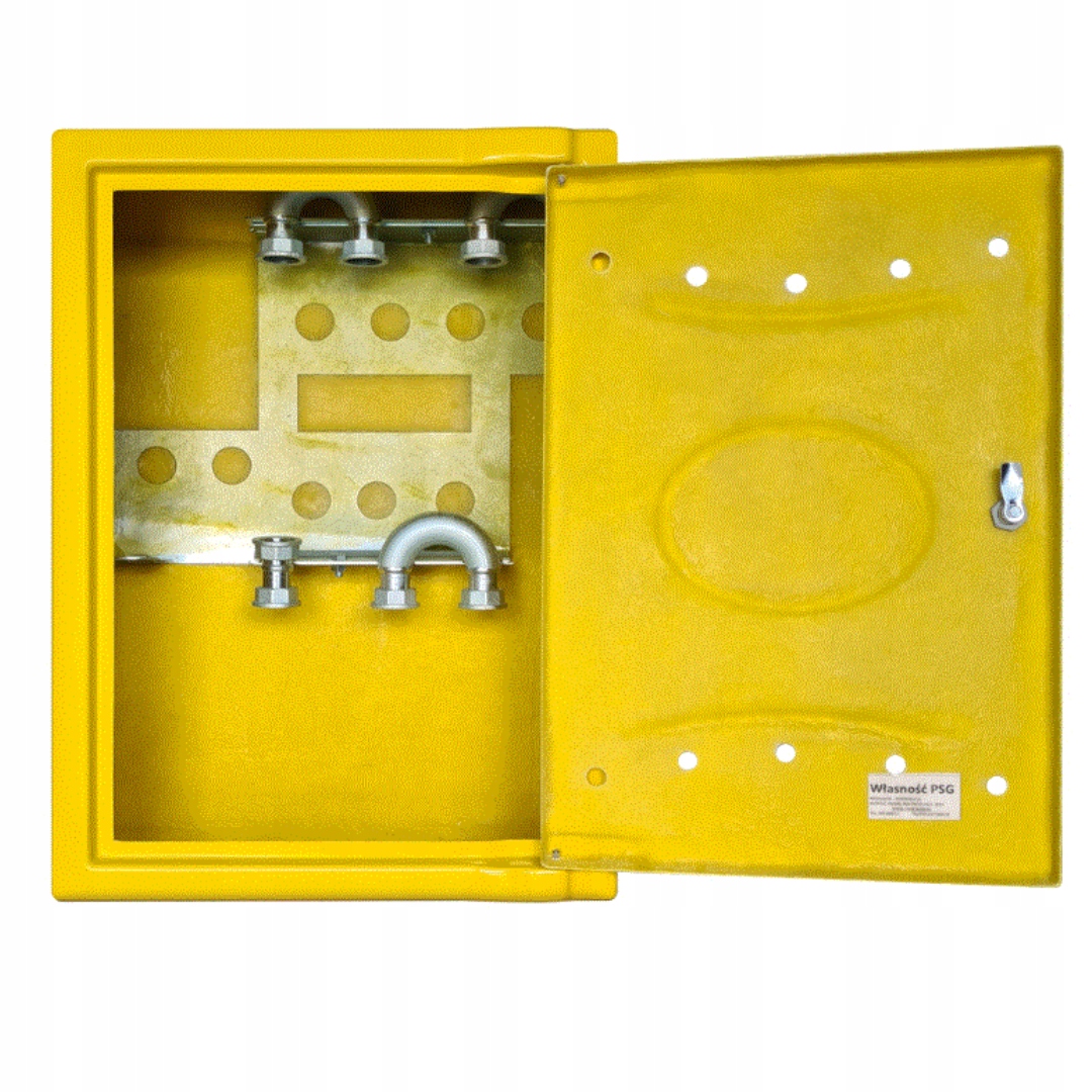 Szafka PUNKT GAZOWY 600x800x250mm ŻÓŁTA PIONOWA na dwa GAZOMIERZE PSG